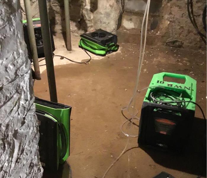 flood in basement, equipment there