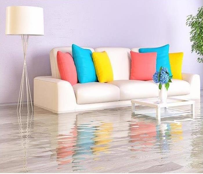 Colorful Couch In Floodwater